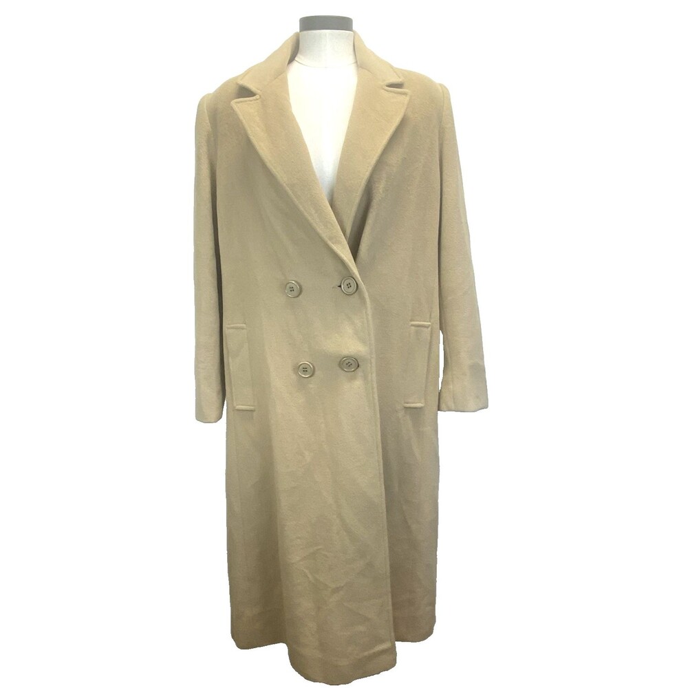 Unbranded 100% Cashmere Topcoat Overcoat Sport Coat Tan 44 Chest USA FLAWS